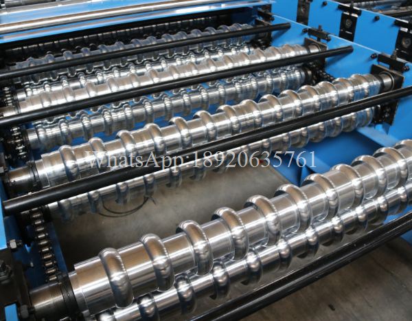 machine a tole formage de rouleaux de toiture &agrave; double couche trap&eacute;zo&iuml;dale et ondul&eacute;e-2
